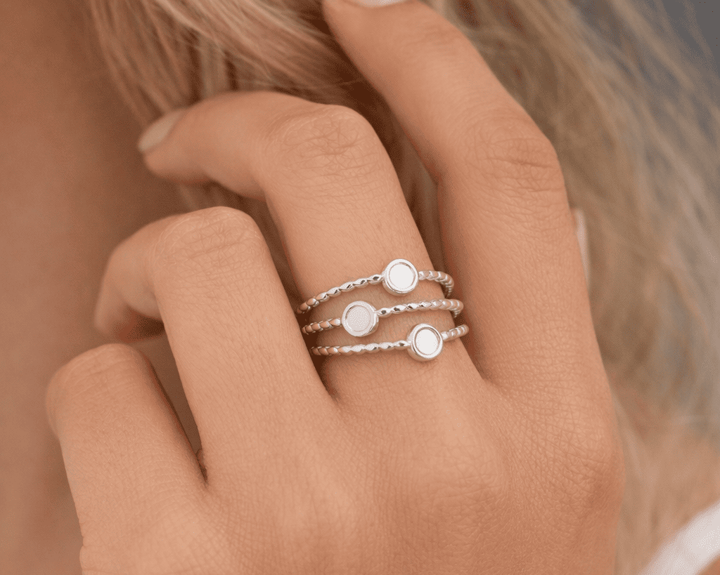 Anel 3 bolas Tri aço Inoxidável com Banho de Prata