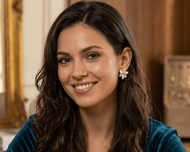 Brinco Silvéne Flor Branca 02