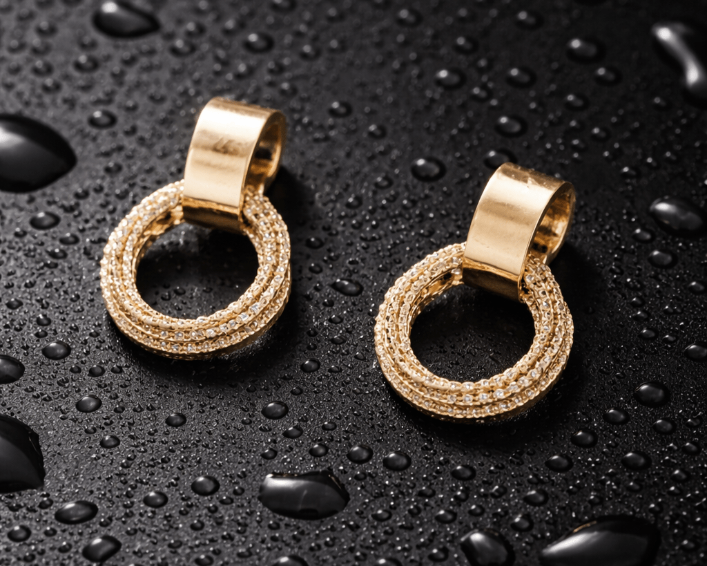 Brincos Helena - Hipoalergênico Banho Ouro 18k - Image 2