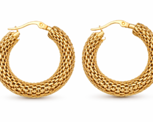 brinco argola de rede aço