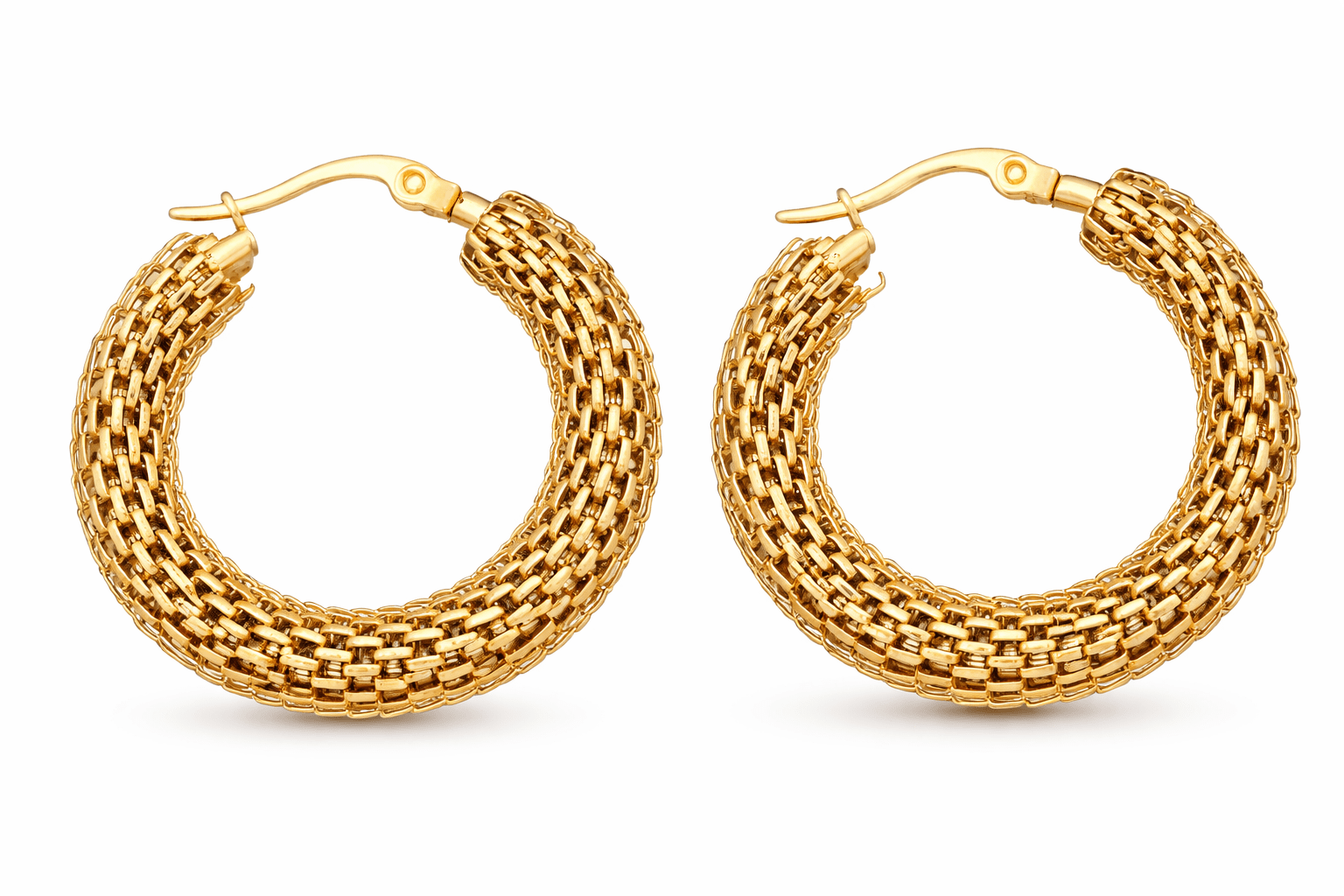 brinco argola de rede aço