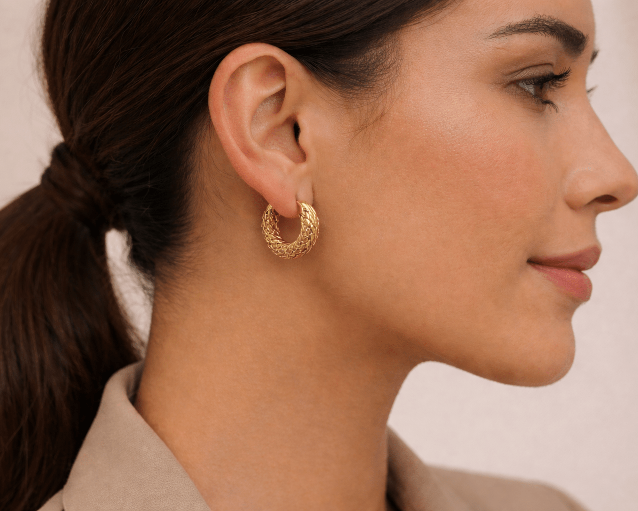 Brico argola Rede Dourado - Aço Inoxidável com Banho de Ouro - Image 2