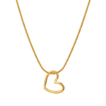 Colar coração vazado aço inoxidável