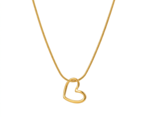 Colar coração vazado aço inoxidável