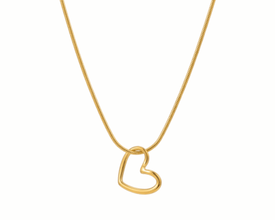 Colar coração vazado aço inoxidável