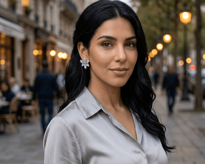 Brinco flor azul 0002