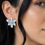 Brinco Silvéne Flor Azul