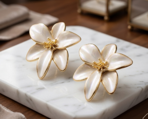 Brinco Silvéne Flor Branca