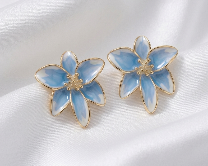 Brinco Silvéne Flor Azul - Image 5