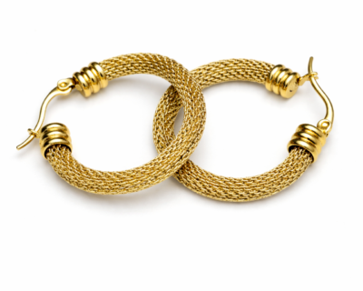 brinco de argola de rede fifour