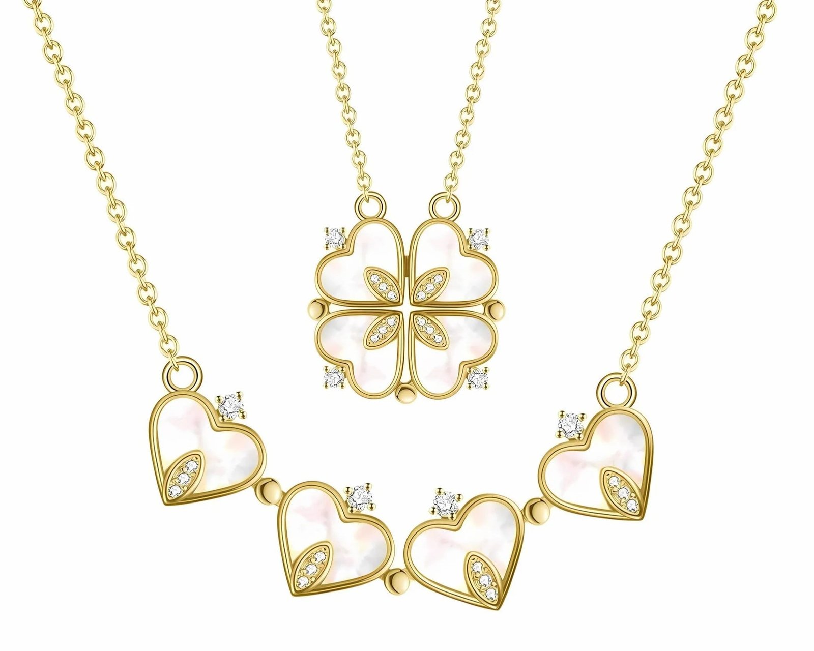 colar de trevo branco