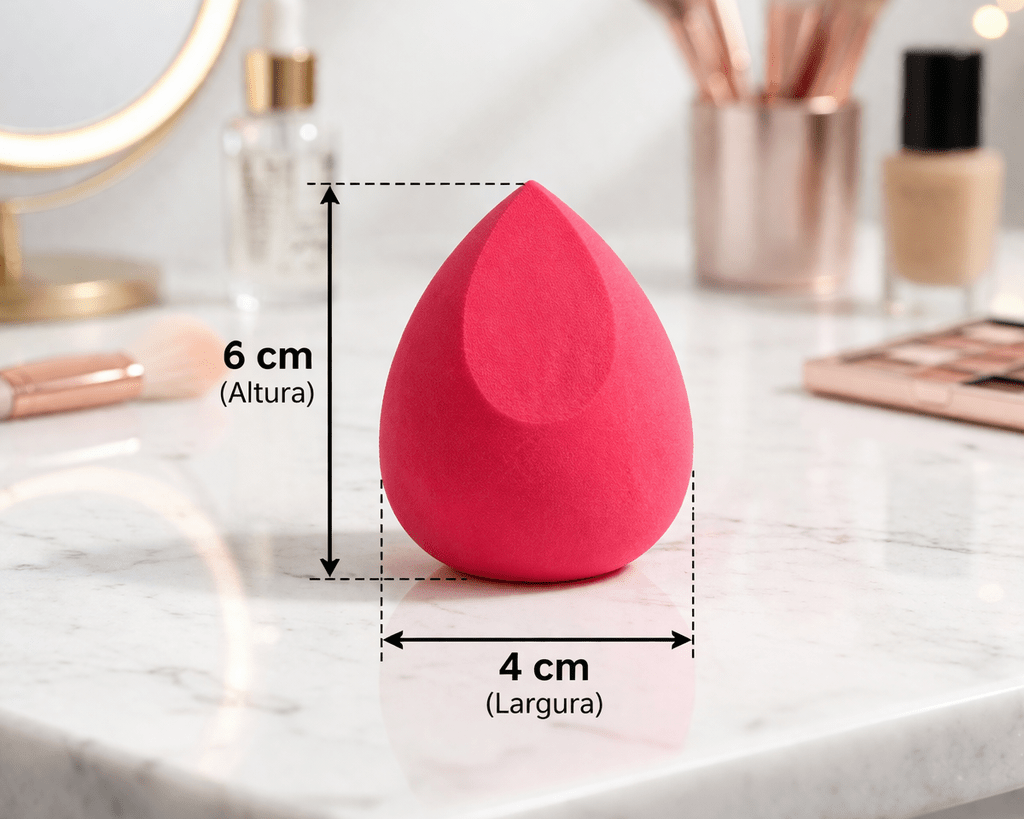 espuma maquilhagem rosa cortada com medidas