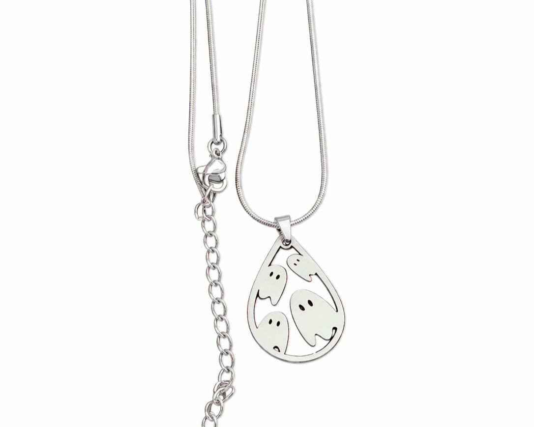 Colar prata com pingente de fantasmas FECHO
