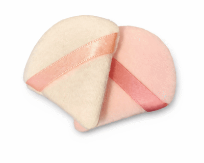 Puffs de Pó Triangular FIFOUR ROSA BRANCO
